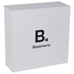 Cutie rigida Magneto Uno C3 25x25x10 texturat bianco_03 serigrafie negru Bloomerie inchisa 1