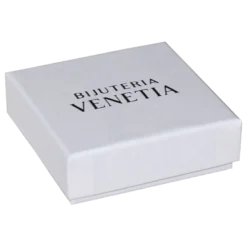 Cutie rigida Toreto Duo 9x9x3 texturat bianco_03 folio negru_07 BijuteriaVenetia inchisa 2