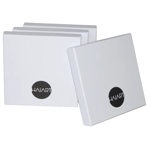 Cutii rigide Toreto Duo 18x18x3 mat alb_00 serigrafie negru Haiart ansamblu 1